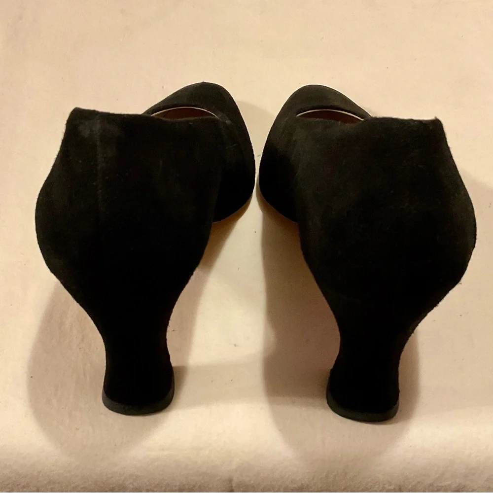Claudia Ciuti Vintage Classic Black Suede Heels - Picture 3 of 8